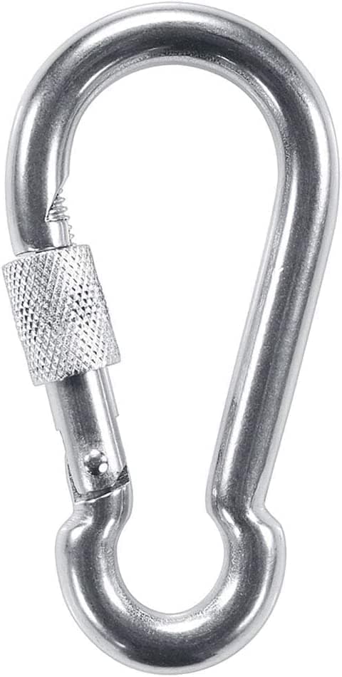 3KeysCarabiner Clips with Screw Locking Snap Hook Quick Links Safety Chain Rigging Accessories Tool for Backpack and Dog Collar Leash (Pack 5)