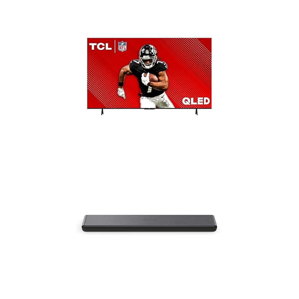 TCL 75-Inch Class Q65 QLED 4K Smart TV with Fire TV (75Q651F, 2024 Model) S45H S Class 2.0 Channel Sound Bar with Dolby Atmos