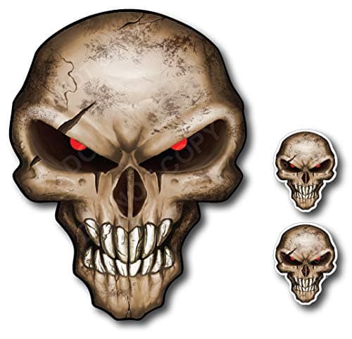 3D Reflective Eyes Bone Skull Cracked American Flag Vinyl Decal Stickers Car Truck Sniper Marines Army Navy Military Graphic