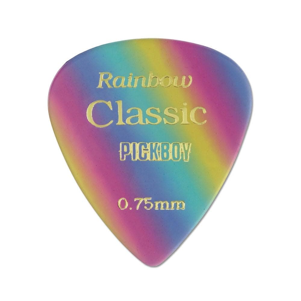 Pickboy Vintage Pick, Rainbow, Cellulose, 0.75mm, 10 picks