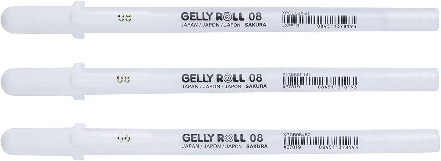 SAKURA Gelly Roll Medium Point Pen Open Stock-White - Pack of 3