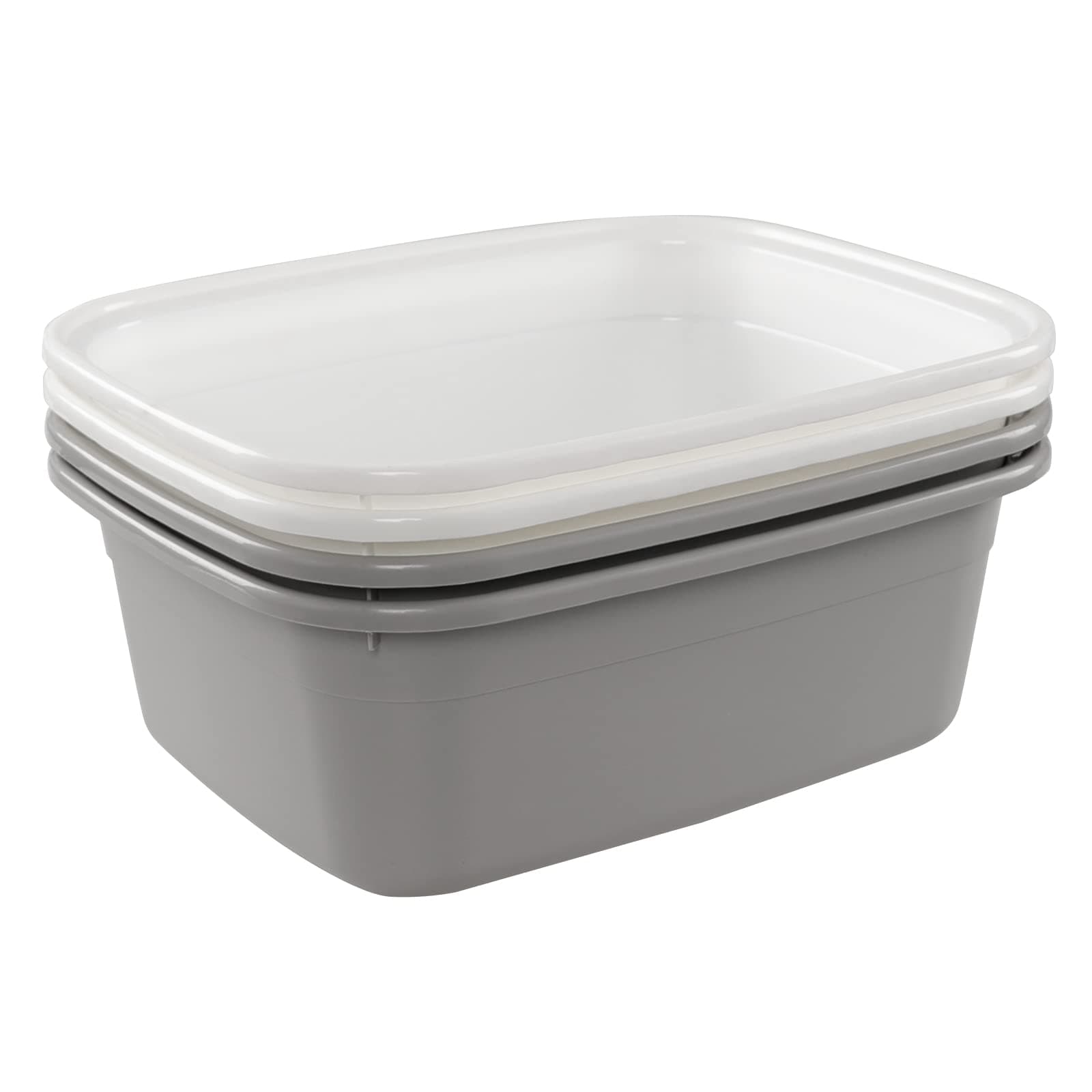 Cadine Plastic Rectangular Washing Up Bowl Basin, Pack of 4