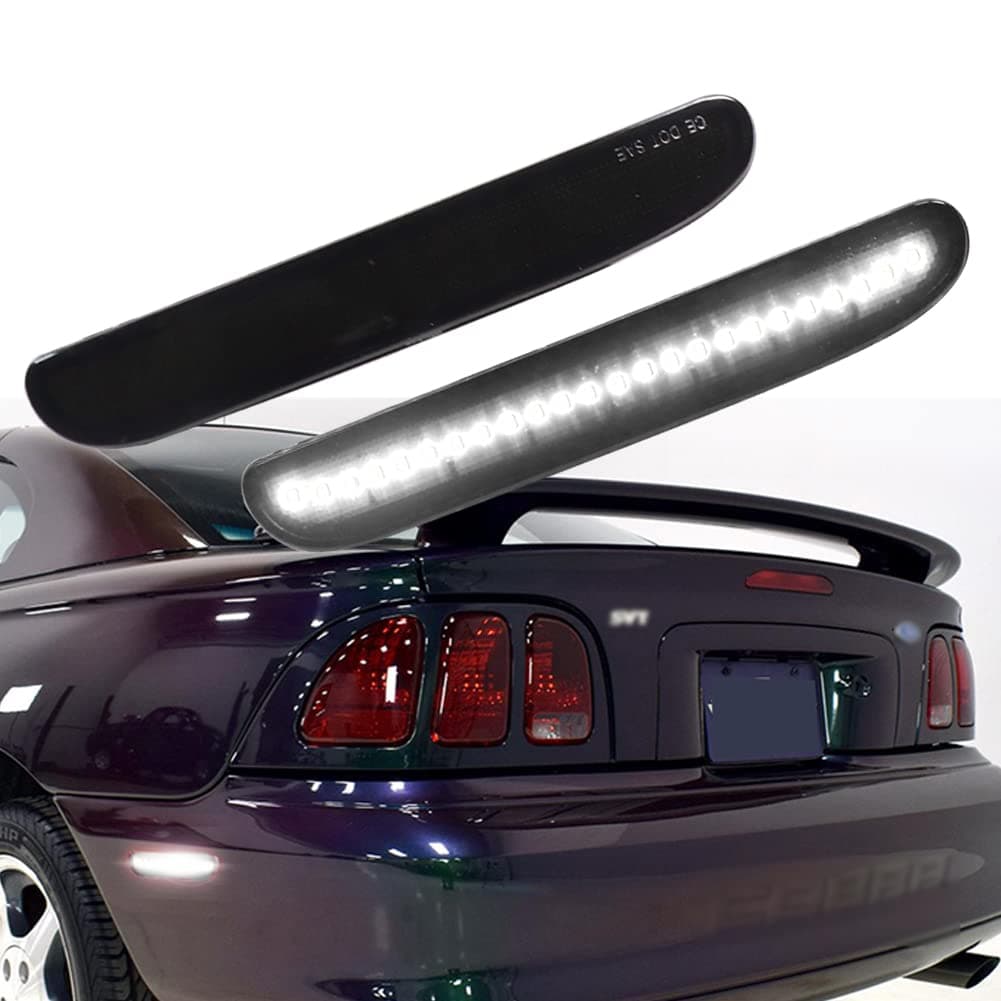 Led Light Black Smoked Lens kit for 1994 1995 1996 1997 1998 Ford Mustang V6 GT Cobra SVT Rear Bumper Side Marker Lamp