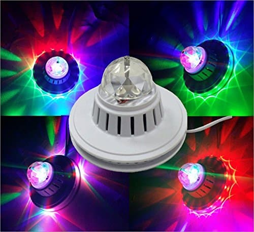 Disco Lights for Room Disco Ball Light RGB 7 Colors Rotating ,6W Mini Lighting,for Disco Party Club bar DJ Ball Bulb Multi Changing Color with Beautiful Patterns