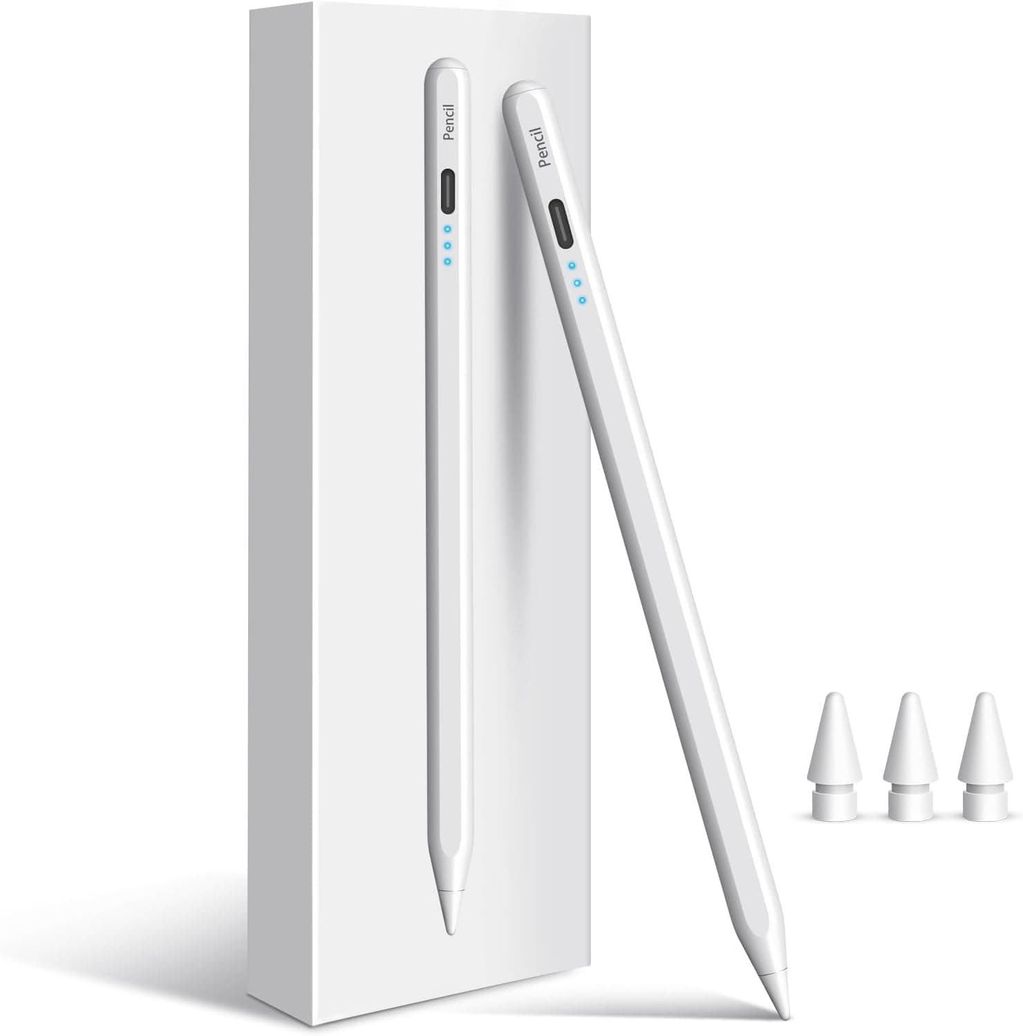 Stylus Pen for iPad Pencil 9th&10th Generation, 10 Mins Fast Charge for Apple Pencil 1st/2nd, 6/7/8/9/10/11/A16, Pro 11"/12.9"/M4, Air 3/4/5/M2/M3, Mini 5/6 with Palm Rejection, Tilt Sensitivity