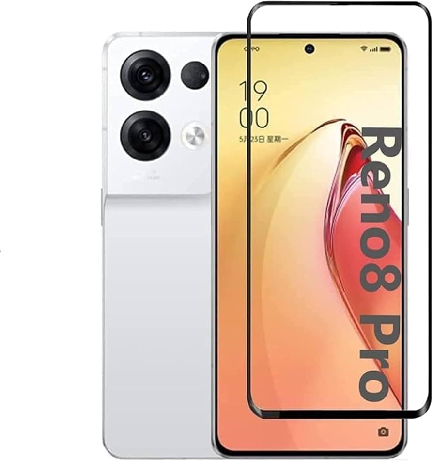BURAQ 5D Screen Protector For Oppo Reno 8 5G, Full Coverage, Ultra HD 9H Tempered Glass, Easy Installation Screen Protector For Oppo Reno 8 5G