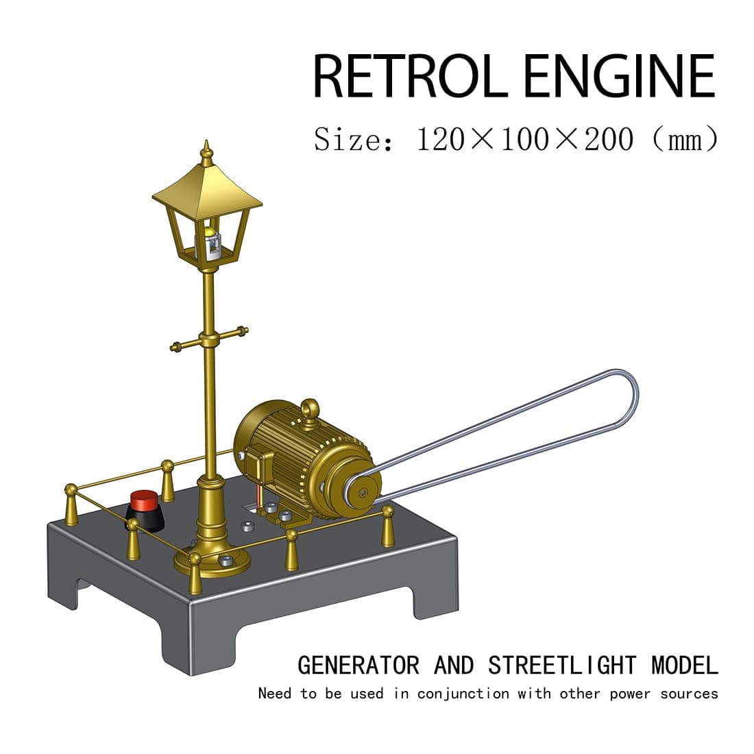 Retrol SE-01 Full Metal Beam Steam Engine Model Kit, with Horizontal Boiler & Mini Steam Generator and Lamp Scene Model, Vertical Boiler Steam Engine That Runs for Adults
