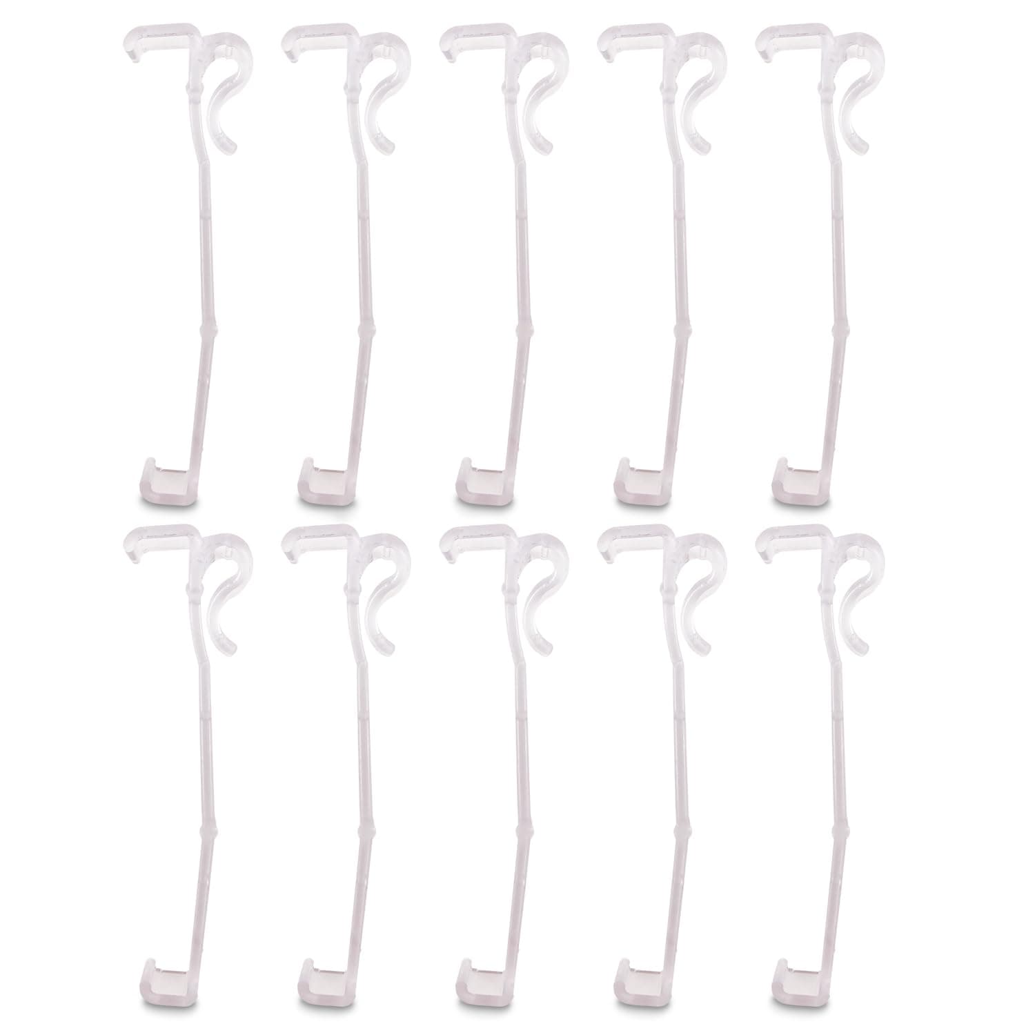 Amazing Drapery Hardware 3.5 Inch Clear Valance Clips for Top Blind Brands & Window Shades, 10-Pack - Sturdy Plastic Brackets, Ideal for Wood, Faux Wood & Metal Treatments in Home & Office Settings