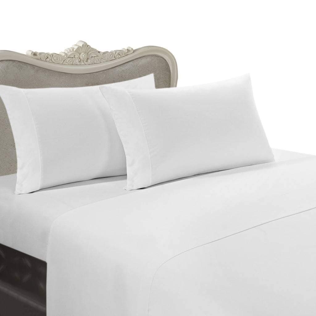 Egptian Bedding 1200-Thread-Count Egyptian Cotton 1200Tc 4 Piece Bed Sheet Set, King, White Solid 1200 Tc