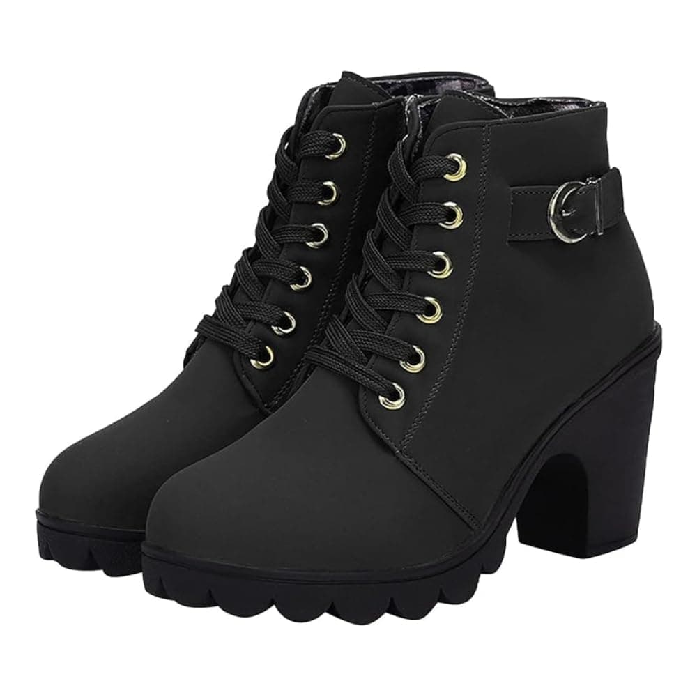 GenericLace-up Ankle Boots For Women Timeless Style Comfortable Fit your look with these round toe boots for women