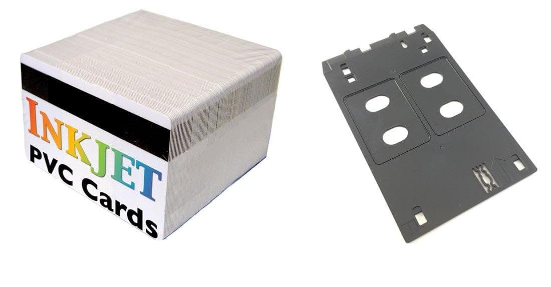 Inkjet PVC ID Card Starter Kit - Includes 100 HiCo Magnetic Stripe Cards - Compatible with Canon J Tray Printers (100 HiCo Magnetic Stripe Cards)