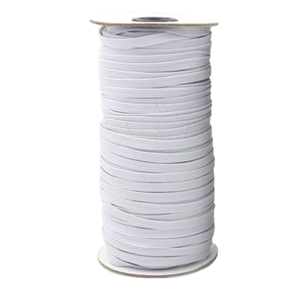 ROSENICE Braided Elastic Stretch Strap for Sewing/Crafting (6mm, 10m, White)