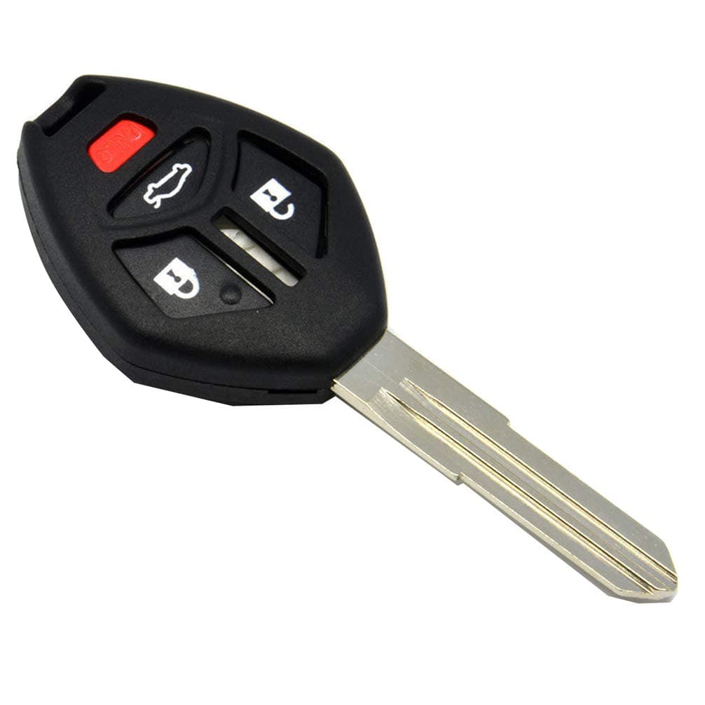 RSFOW New Uncut 4 Buttons Smart Remote Fob Key Shell Case Replacement Compatible With 2007-2012 Mitsubishi Lancer Outlander Eclipse (with Button Pad) No Chip