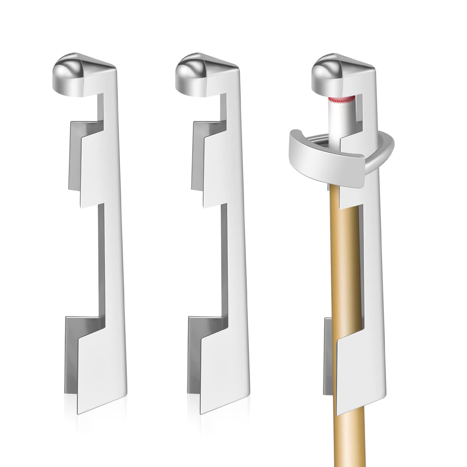 Funrous 3 Pieces Billiard Cue Clamp Pool Sticks Tip Clamp Stainless Steel Cue Stick Tip Repair Kit for Billiard Table Tips Replacement kit Accessories