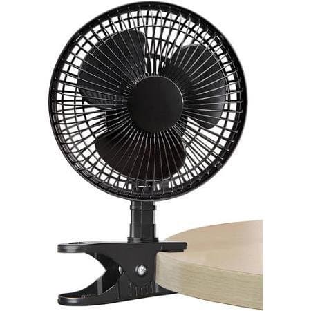 Principal 2-In-1 6" Front Metal Grill Super-quiet Motor Durable, Desk/Clip Fan- Black
