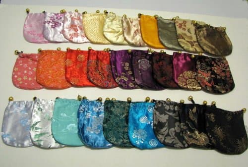 48 Pcs Silk Brocade Jewelry Coins Pouch Bag 4" Drawstring