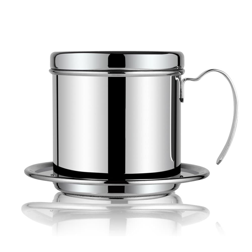 Vietnamese Coffee Filter Set Coffee Maker Pot, Stainless Steel Vietnamese Coffee Drip Filter Maker Single Cup Coffee Drip Brewer