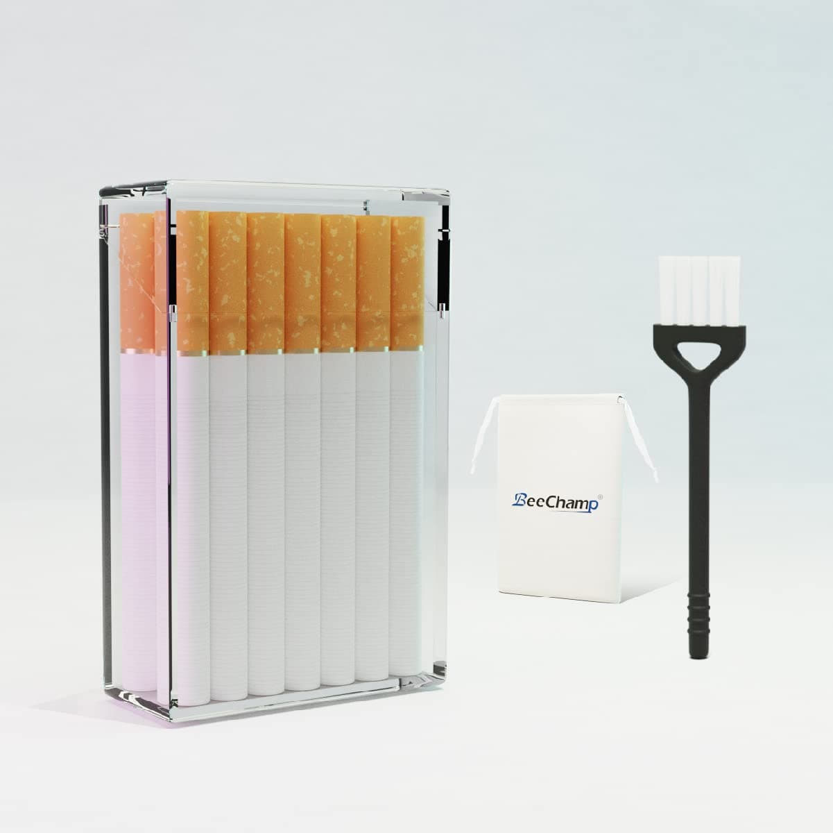 Hard Clear Acrylic Cigarette Case with Magnetic Closure Classy Looking Elegant Holder (for 100s)