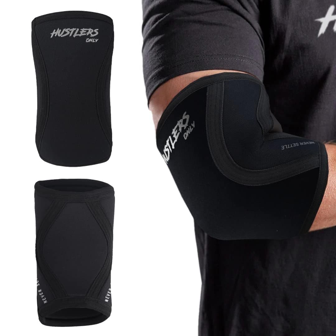 Elbow Sleeves Weightlifting 5mm Neoprene Compression Elbow Support Sleeves for Gym Training, Bench & Tendonitis, Fitness, and Workout (Black, S)
