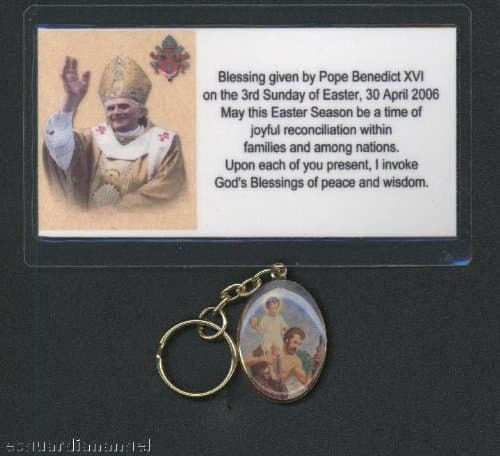 St. Christopher Keychain Blessed By Pope Benedict XVI