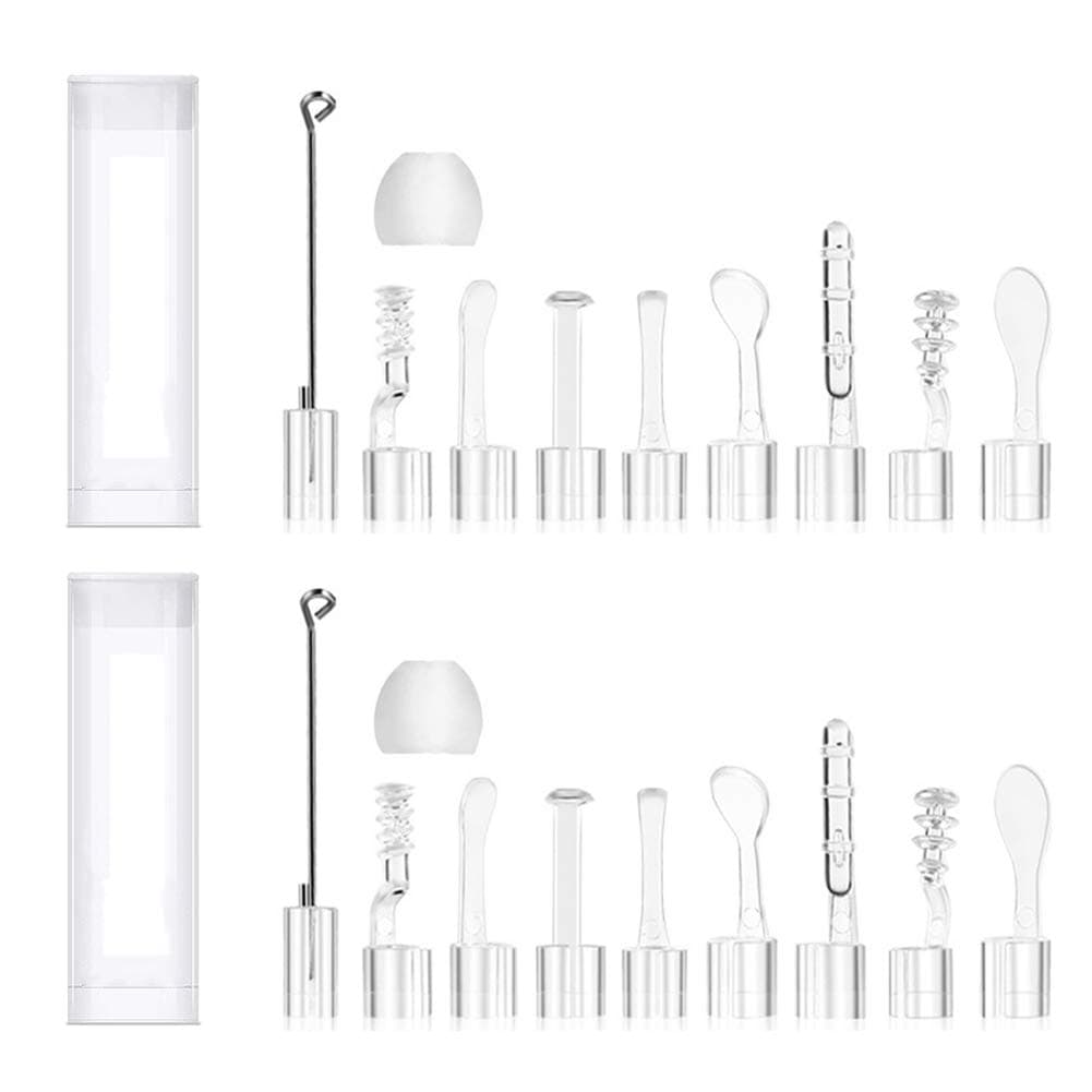 22PCS Ear Pick Kit for Any 3.9MM LED Lights Otoscope, Earwax Removal Ear Spoon Fittings for 0.15" Wireless Otoscope Accessories Replacement Set