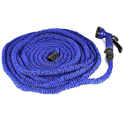 Expanding Hose Magic Flexible Expandable Garden Water Hose With 7 Functions Spray Nozzle and Shut-off Valve-Blue (100FT)