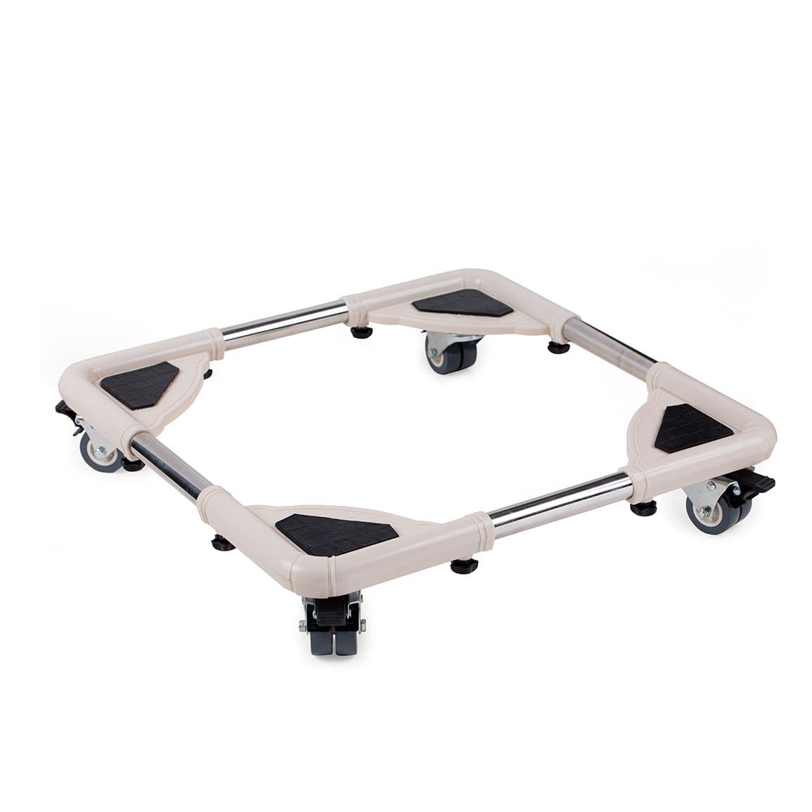 DEKDEJA Multi-Functional Movable Adjustable Base with 8 Locking Rubber Swivel Wheels Mobile Case Roller Dolly for Dryer, Washing Machine and Refrigerator