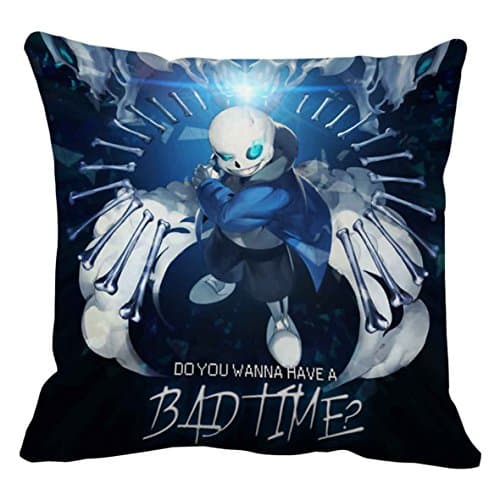 Undertale Sans Bad Time Quote 2 Pillow cover Size 16x16 Inch