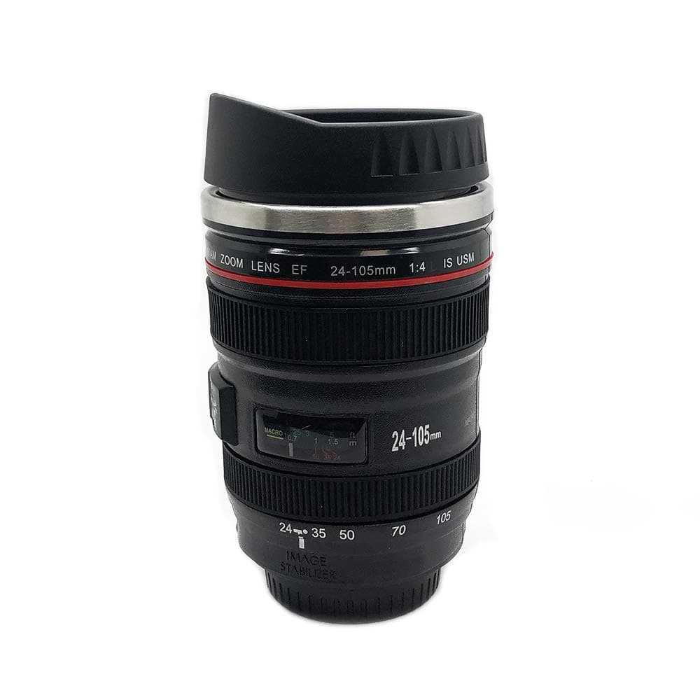 Camera Lens Zoom IN Travel Coffee Mug - Thermo Technology for Same Beverage Temperature - Top-Grade Insulation - Combined Functionality & Style for Outdoor Activities,