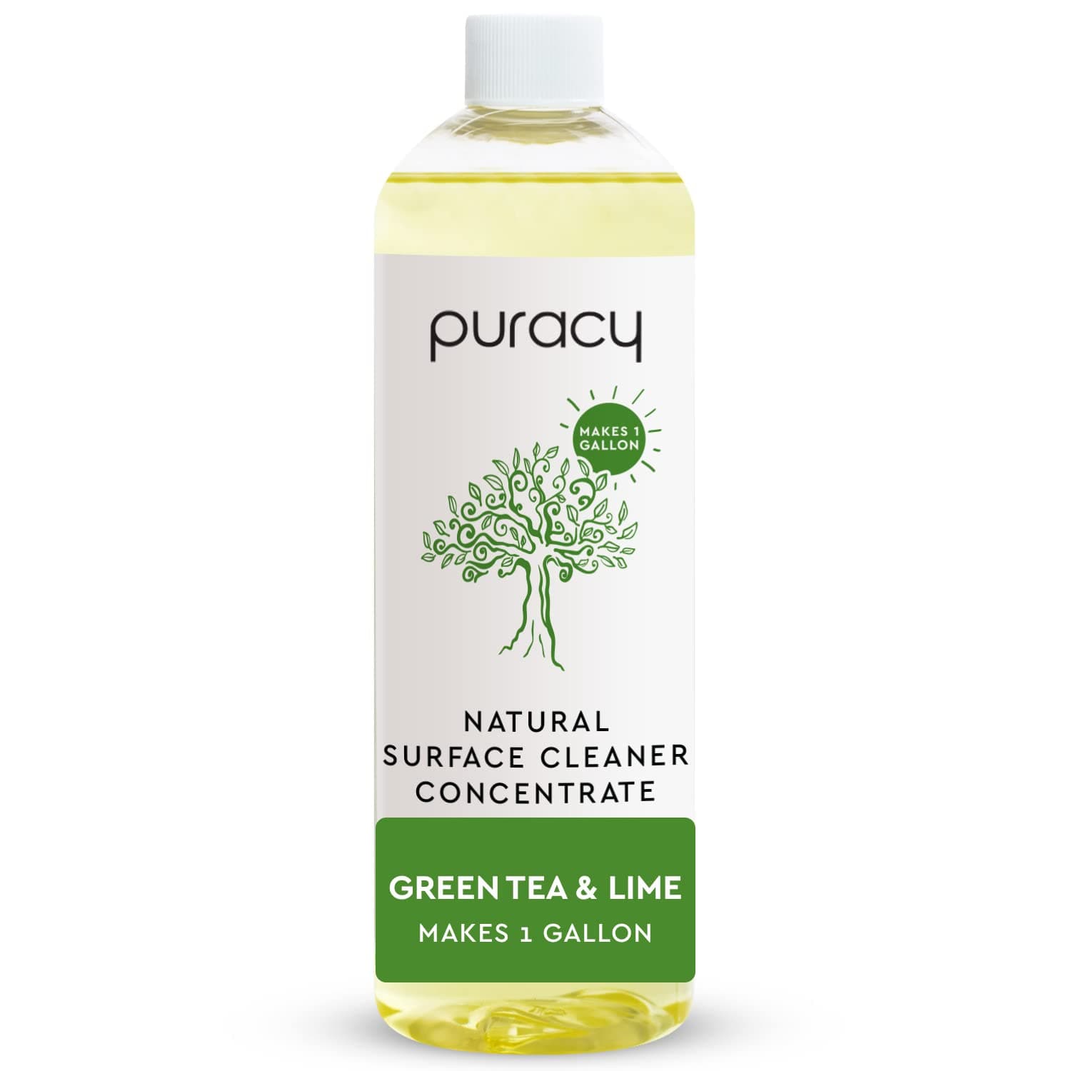 Puracy All Purpose Cleaner Concentrate – Plant-Powered Multi-Surface Cleaner - Surface Cleaner Solution As Seen on TikTok (Green Tea + Lime, 16 fl oz, 1 Pack)