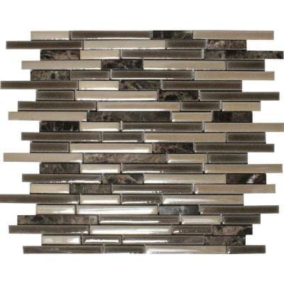 MS International Verona Interlocking 12 in. x 12 in. x 8 mm Porcelain Stone Mosaic Floor and Wall Tile - Box of 5 sheets