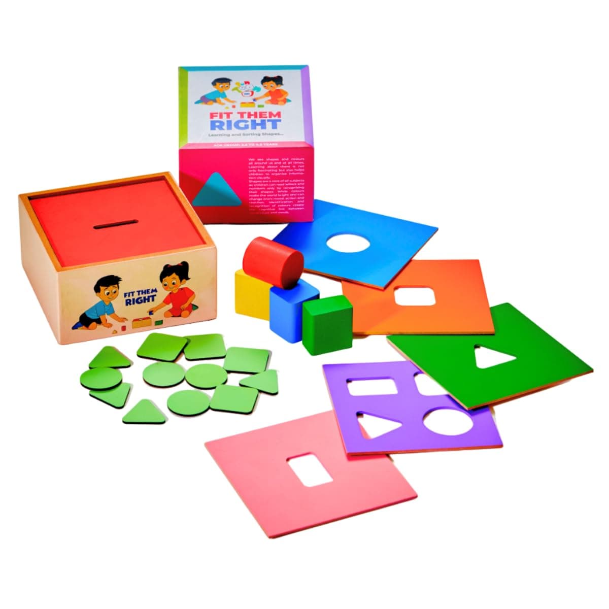 2D & 3D Wooden Shape Sorter Toy | Montessori Learning Activity for Kids 2+ Years | Educational Fine Motor Skills Puzzle