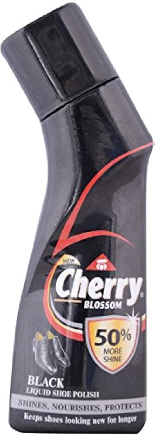 Cherry Blossom Liquid Shoe Polish – Black, 75ml Bottle