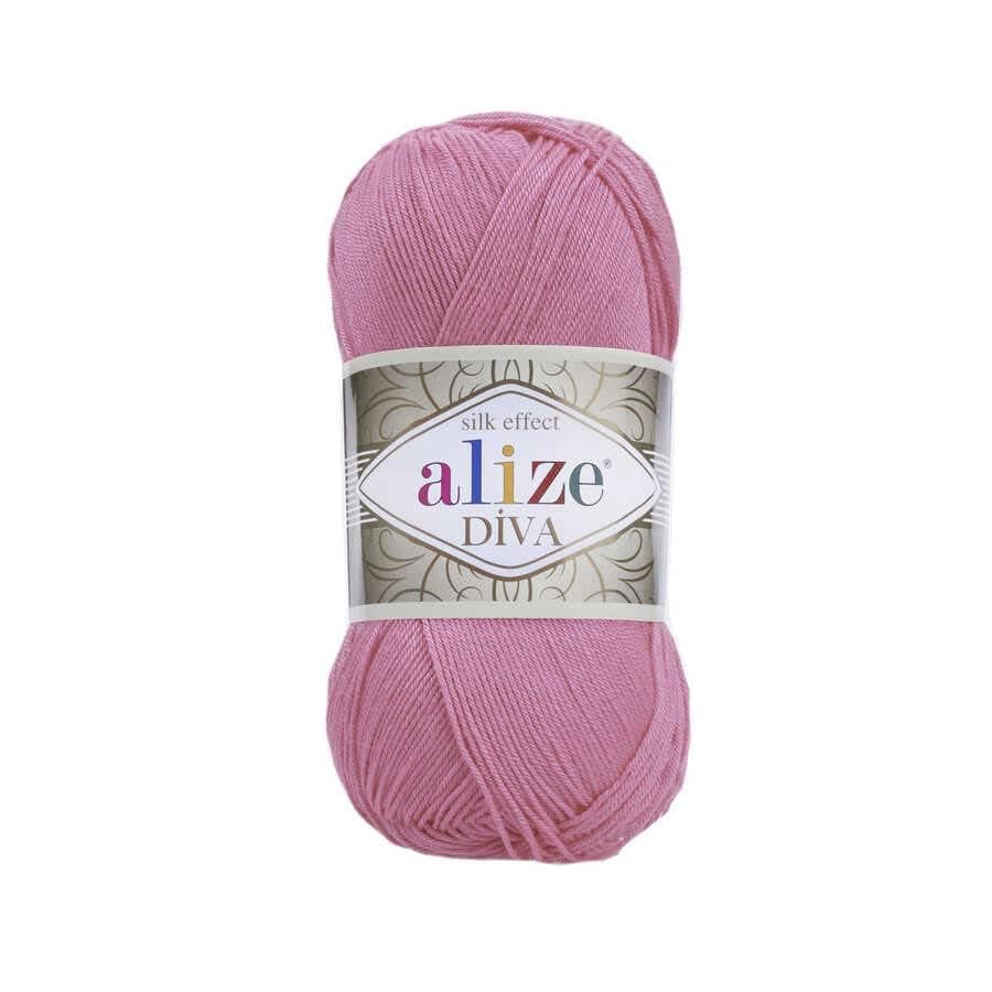 Alize 100% Microfiber Acrylic Diva Silk Effect Knitting Sport Crochet Yarn Lot of 4 Ball skeins 400gr 1532yds Color (178 Dark Pink)