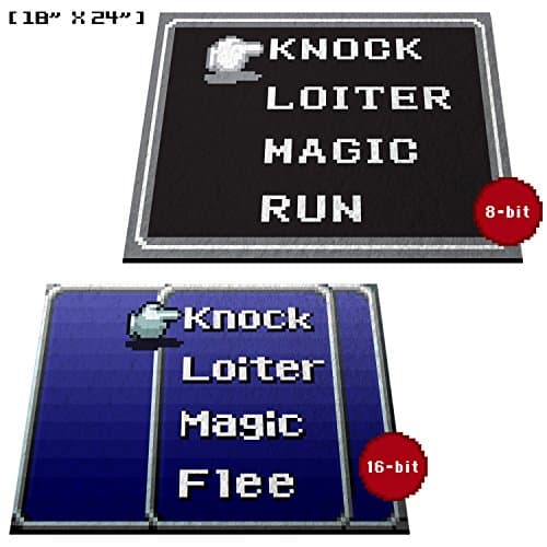 Retro RPG Menu Doormat Welcome Floormat (18"x24", 8-bit Black)