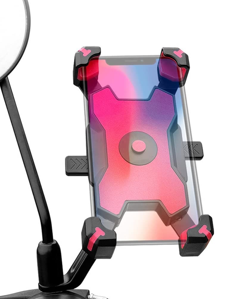Motorcycle Phone Mount, 1s Auto Lock and Quick Release Phone Holder for Motorcycle Moped Scooter Rear View Mirror Phone Mount for iPhone and More 4.5-6.8 inch Cell Phone