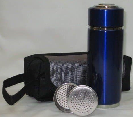 NANO ION IONIZER POD DOUBLE TOP FILTER ENERGY PURIFIER CUP BOTTLE FLASK PORTABLE ALKALINE WATER PH ENHANCER FLASK- BLUE COLOR