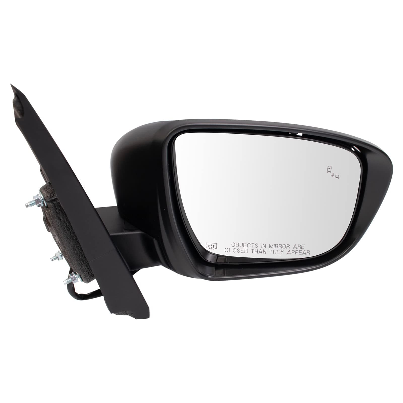 TRQ Passenger Side Power Heated Mirror Paint to Match Smooth Black Compatible with 2022-2023 Nissan Frontier NI1321339