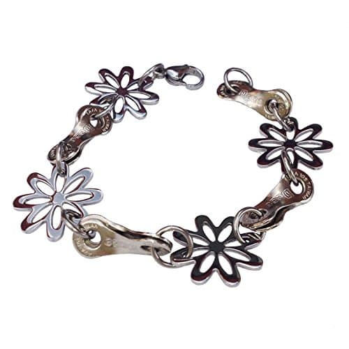 Velo Bling Designs Stainless Steel Daisy Chain Bracelet, Medium