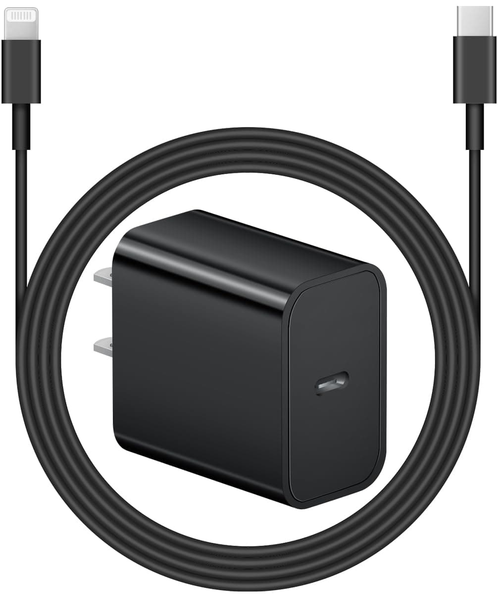 iPhone Charger Super Fast Charging 20W PD Power Wall Charger with 6FT Charging Cable Compatible i Phone 14/14 Pro Max/13/13 Pro Max/12/12 Pro/12 Pro Max/11/11 Pro iPad(Black)