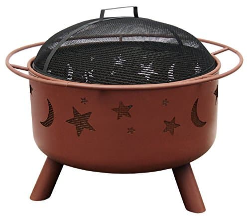 Landmann 28335 Big Sky Stars and Moons Fire Pit, Georgia Clay, 12.5-inches Deep