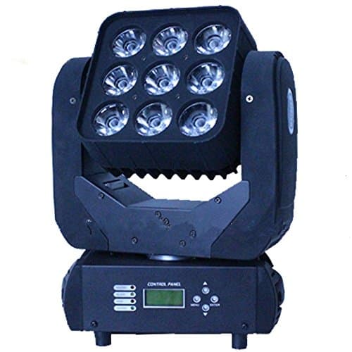 Eshine 9x12w Matrix Beam MIN Moving Head Light LED Disco Show Light Black for Wedding Christmas Birthday DJ Disco KTV Bar Event Party Show(1PC Matrix Moving Head Light 9x12w)