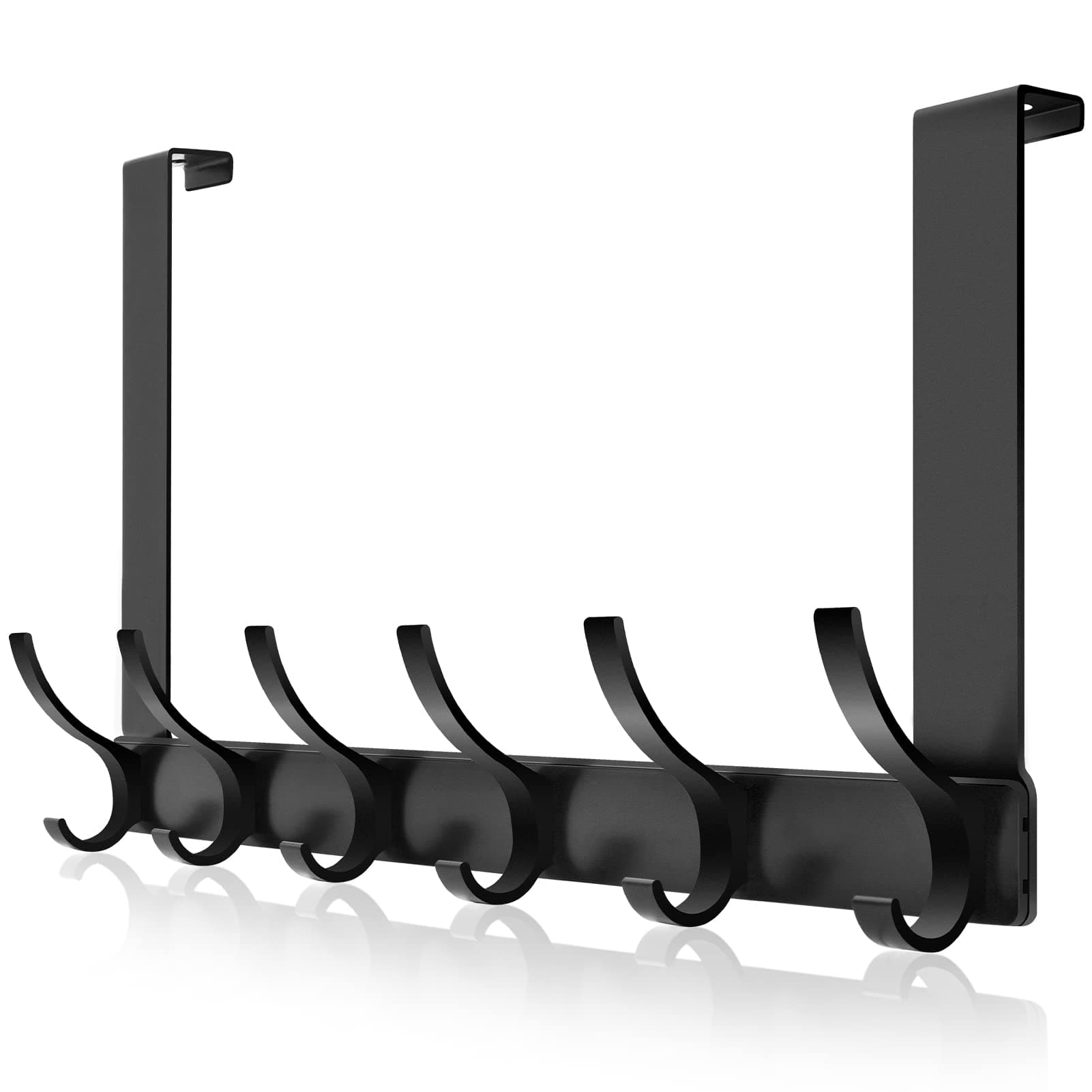 RISEMARTOver Door Hanger, 18.5CM Over Door Coat Hooks for Hanging Clothes, Hats, Coats, Towels, Robes - Door Hanger with 12 Hooks, 20KG Heavy-Duty, Aluminum