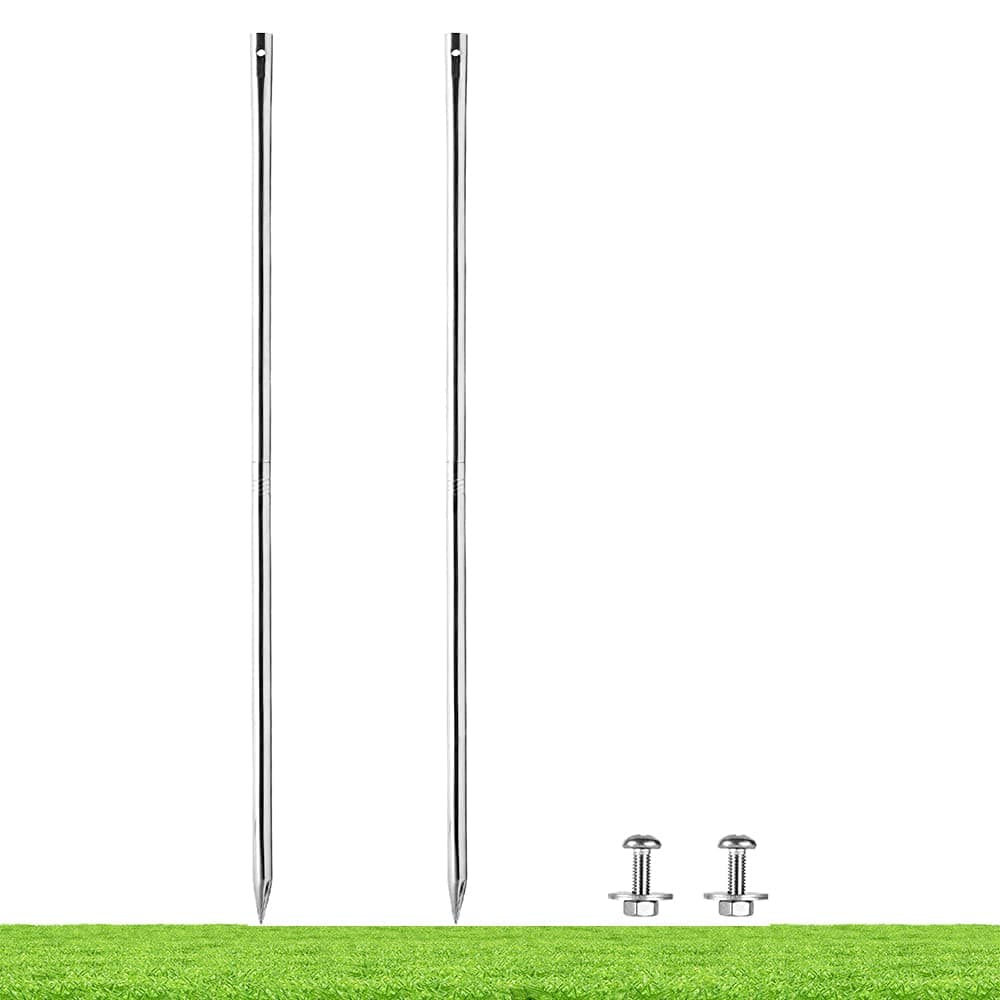 Kichwit 27.6“/2.3ft Metal Stakes for Yard Signs, 5/8 Inch Thick, Stainless Steel, Hardware Included