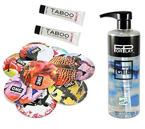 Forplay Premier Water-Based Formula Personal Lubricant 17 Oz, 2 X Taboo & 1 Pack of 20 ONE Condoms Variety