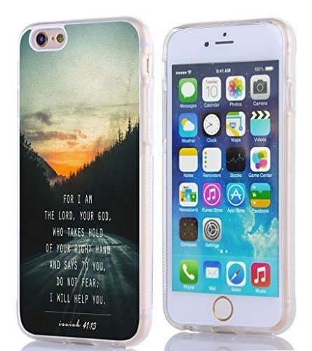 Hungo 6S Case Christian Theme, Soft TPU Silicone Protective Cover Case Compatible with iPhone 6/6S Bible Verses for I Am The Lord,Your God Who Takes Hold of Your Right Hand Isaiah
