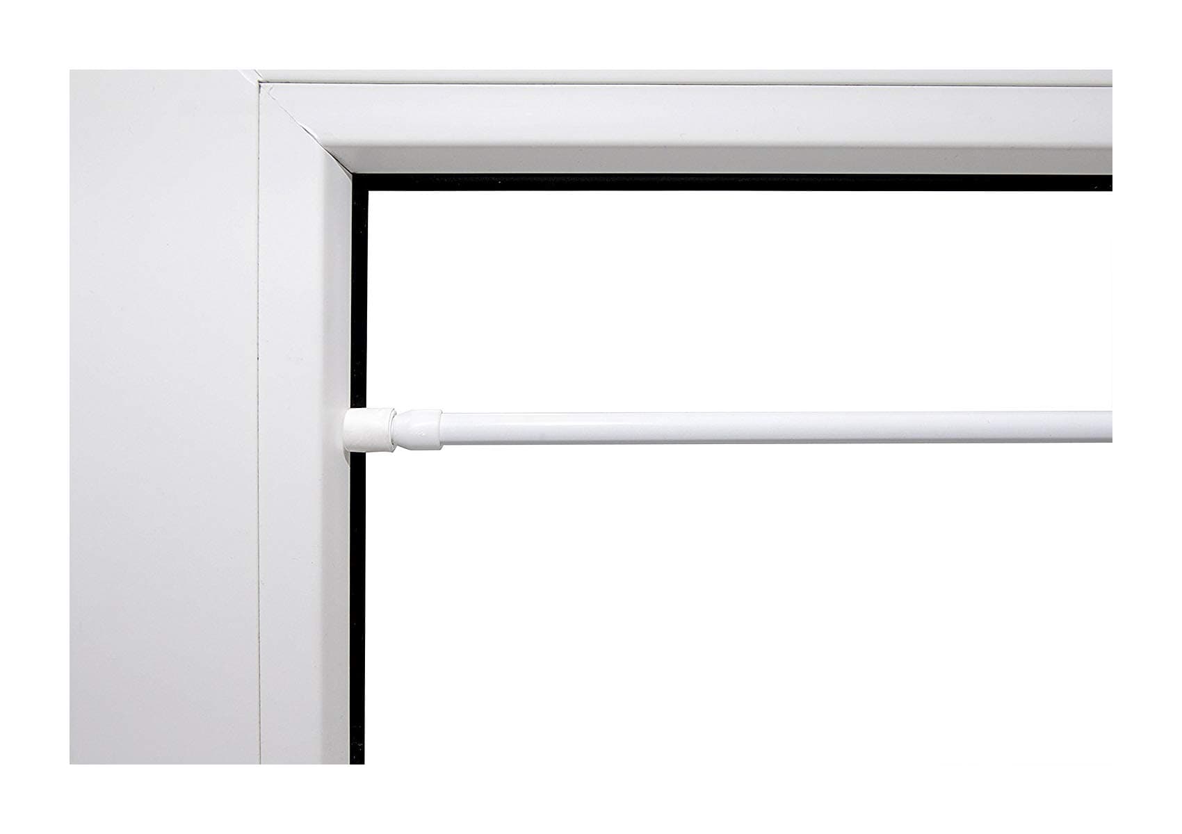 Beyond Drape Metal Clip Bar 60 – 80 cm with Rubber Grommets 9 mm Diameter White Round Screw Technology Curtain Pole Rail Door/Window Curtain Rail Telescopic