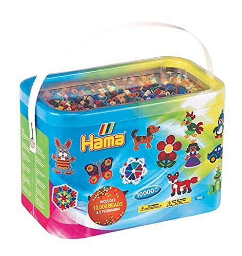 Hama Beads 10,000 Beads and 5 Pegboards Tub