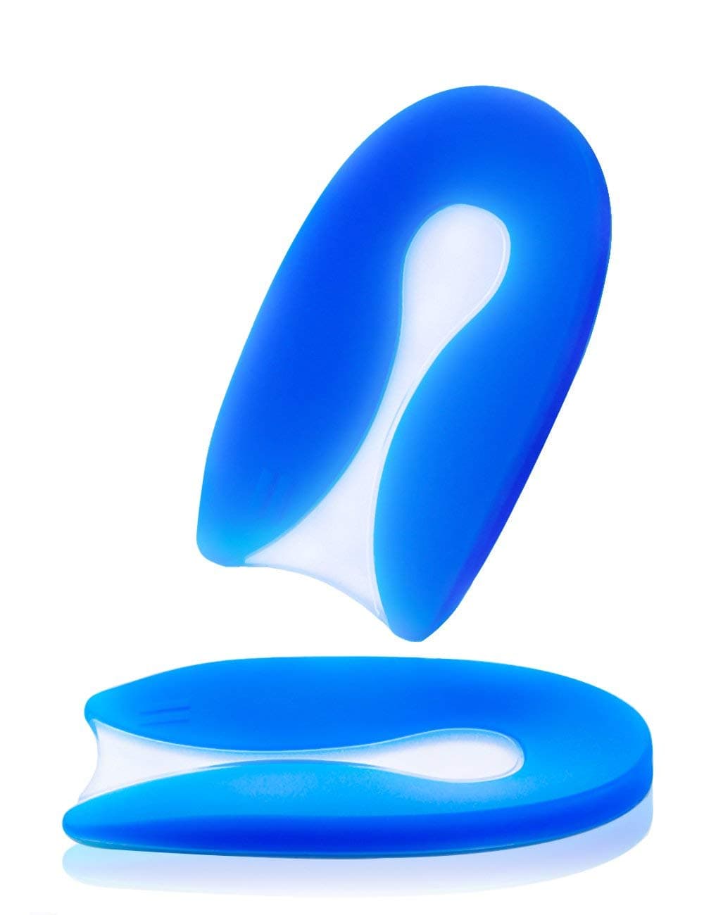 Blue Silicone Heel Cushion Insert, U-Shaped, 4.52 x 2.75 in