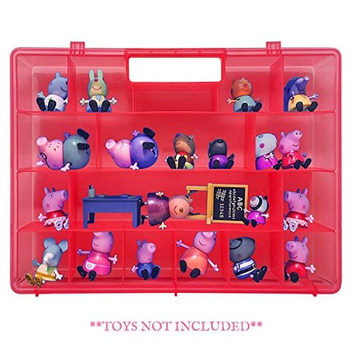 Life Made Better Holder, Pink Protector Toy Storage Carrier, Compatible with Peppa Pig Figures Playset Organizer. Accessories Designed for Kids by LMB